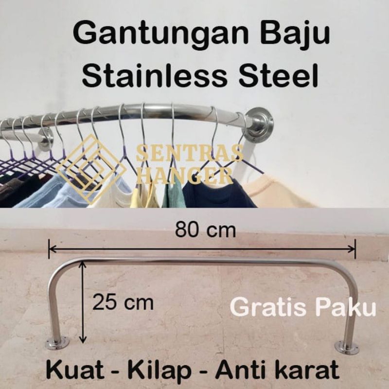 Gantungan Baju Stainless 80 cm