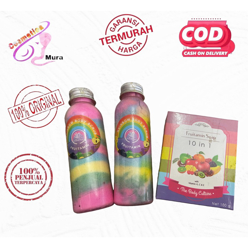 [ SAlE ] [ versi original ] fruitamin lulur banci thailand || lulur garam fruitamin sale !!!! fruitamin soap original - sabun pelangi - rainbow soap