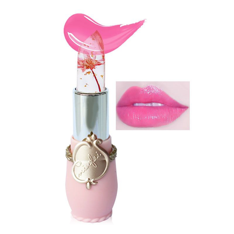 Lipstik Bunga Jelly Transparan Waterproof Jelly Crystal Lipstick Moisturizing Original