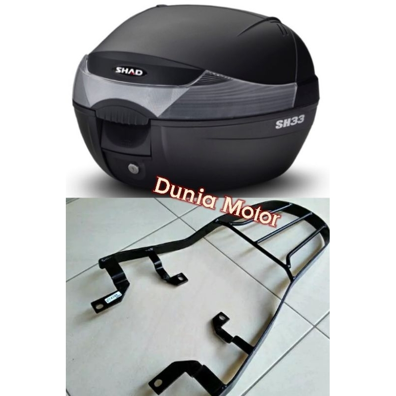 SEPAKET BOX SHAD SH33 SH 33 DAN BREKET BRACKET BOX TERSEDIA UNTUK SEMUA JENIS MOTOR VIXION NEW NVA N