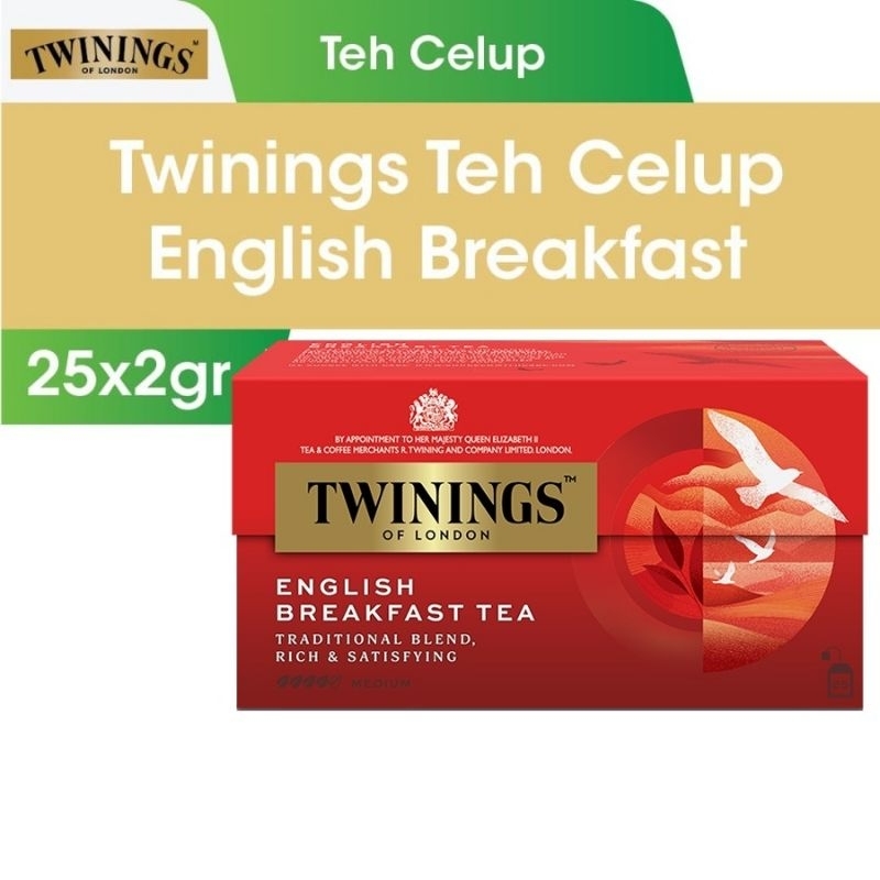 

TWININGS TEH CELUP ENGLISH BREAKFAST TEA 2 GRAM (MERAH) | 1 PACK 25'S