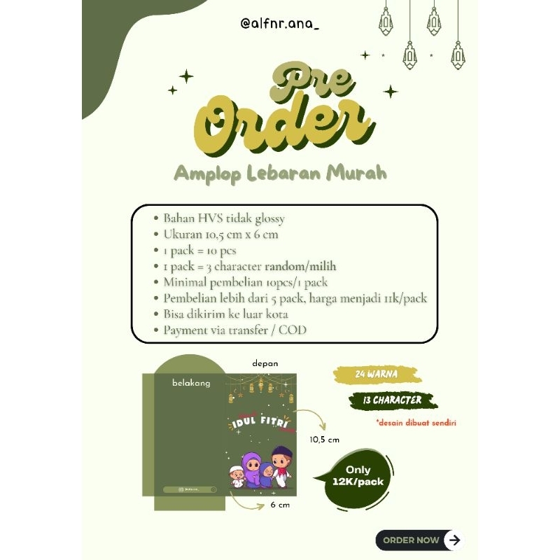 

AMPLOP LEBARAN KARAKTER MURAH (10PCS) - DESAIN DIBUAT SENDIRI
