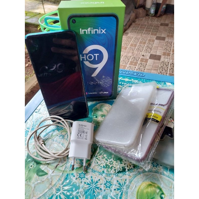 hp android infinix hot 9 4gb 128gb second bekas Like new