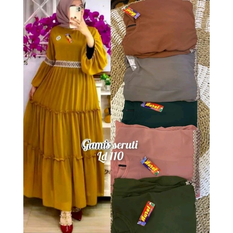 Gamis Seruti / Gamis renda / gamis bertingkat