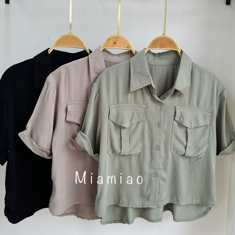 Kemeja Hanim Crop Premium Rayon Twill / Blouse wanita korean style