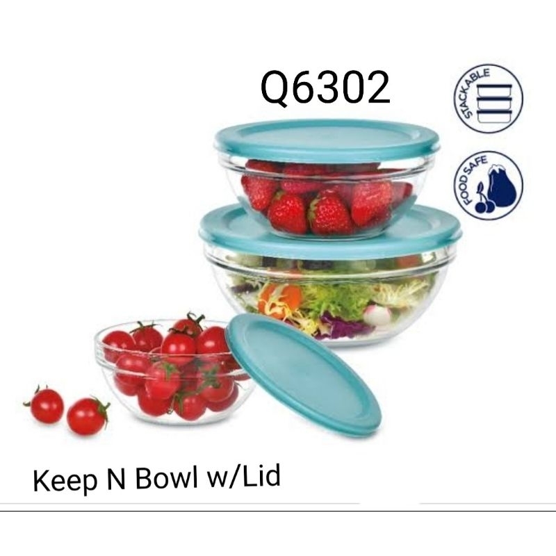 Luminarc Bowl and Lid Set microwave Q6302 - mangkok tutup lid Luminarc