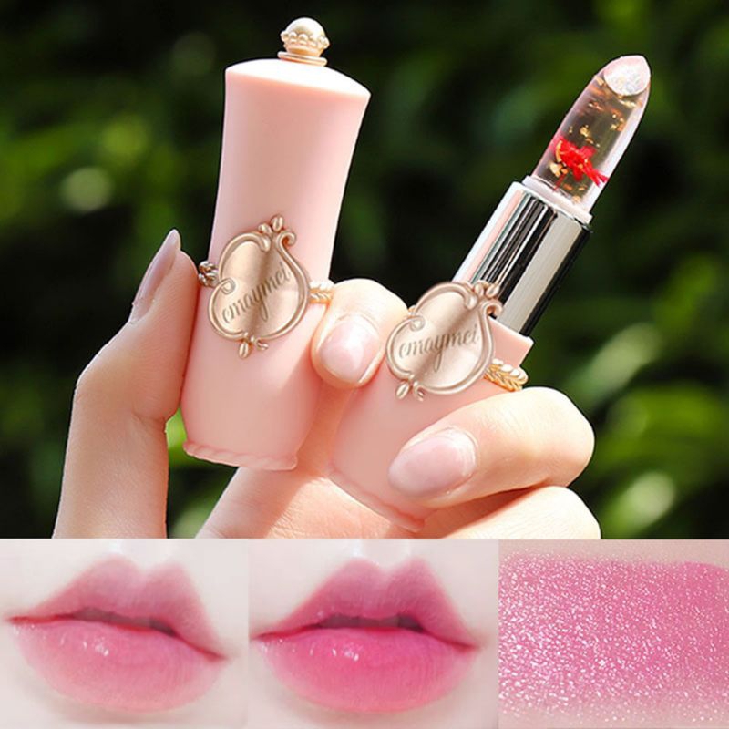 Lipstik Bunga Jelly Transparan Waterproof Jelly Crystal Lipstick Moisturizing Original