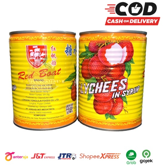 

Lychee in Syrup 567gr Red Boat Brand / Buah Leci Dalam Sirup Kaleng / lychees