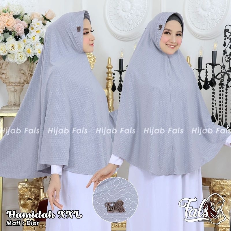 (Ori Fals) HAMIDAH XXL •jilbab instan jersey diora•hijab instan pet jumbo