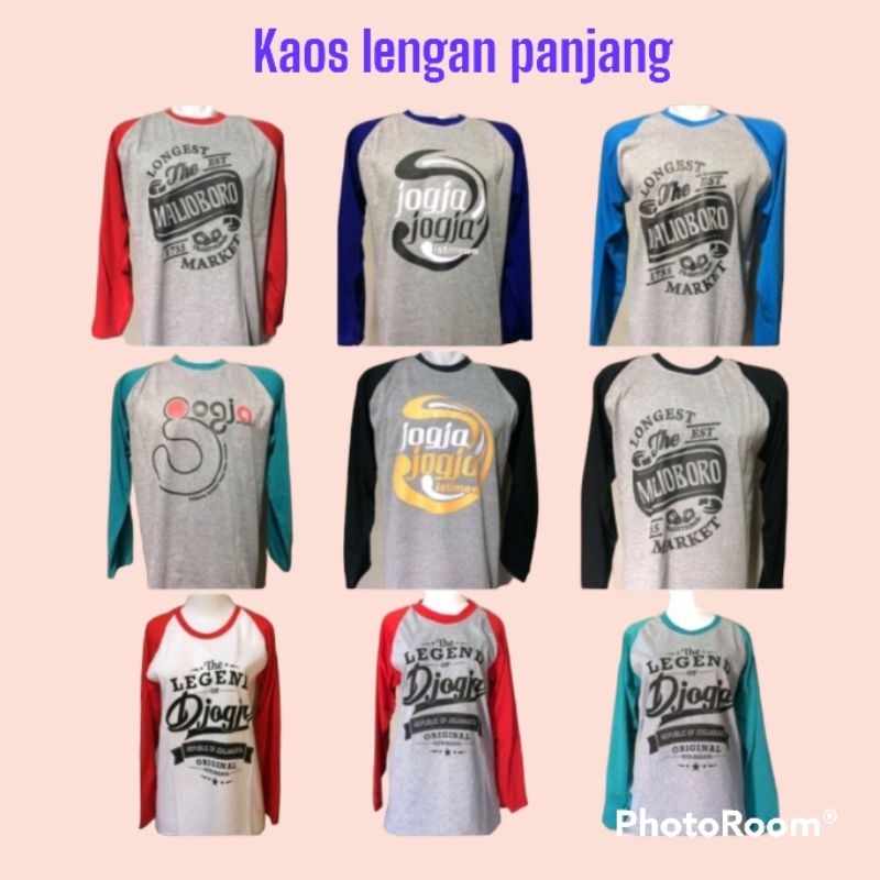 kaos oblong lengan panjang kota jogja / kaos malioboro lengan panjang /kaos jogja murah / kaos oleho