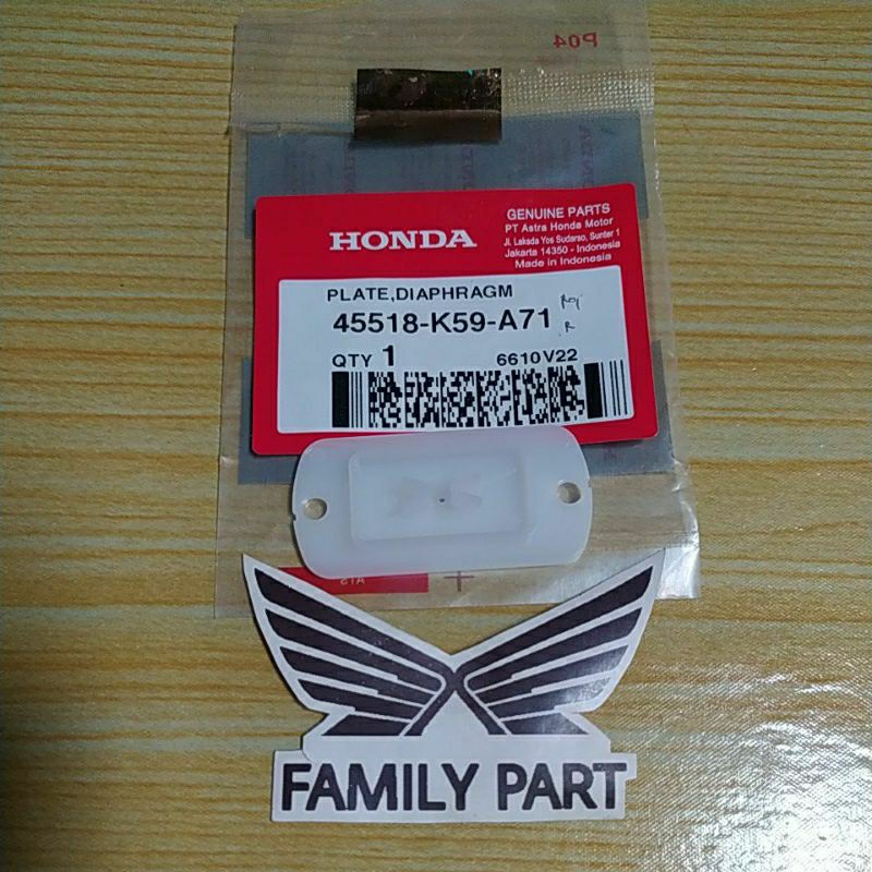 45518-K59-A71 Plate Diaphragm Tutup Plastik Minyak Rem Atas Genio Vario 125 150 Led Esp Ori Ahm