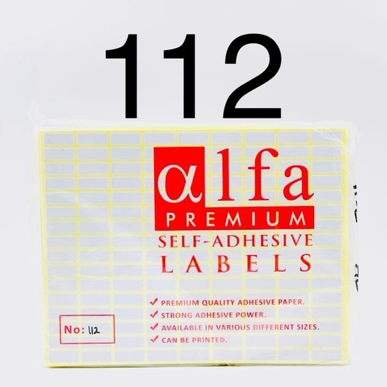 

STICKER LABEL ALFA 112 / Stiker Sticker Label Nama Undangan Harga Alfa No 112 / 8 mm x 20 mm