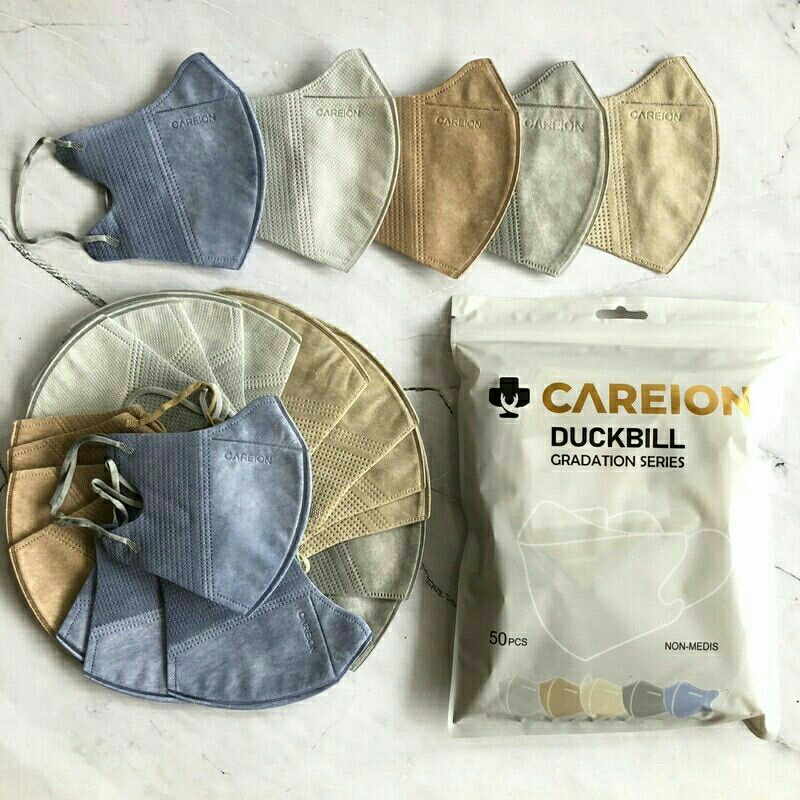 MASKER DUCKBILL CAREION GRADATION GREY 4PLY ISI 50