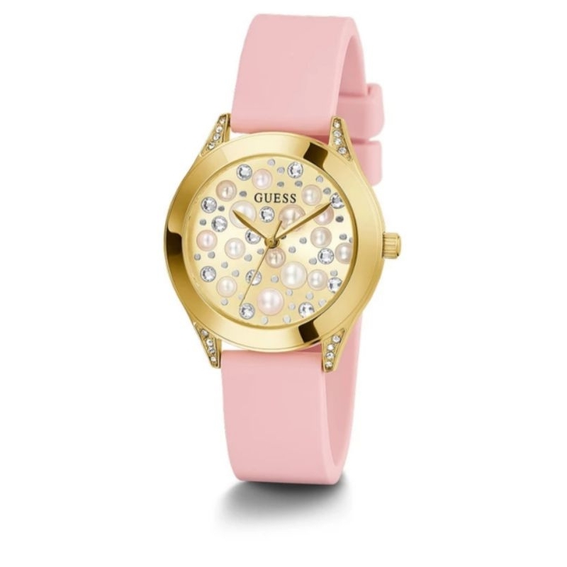 GUESS GW0381L2 Original PEARL Jam Tangan Wanita Analog Rubber Pink
