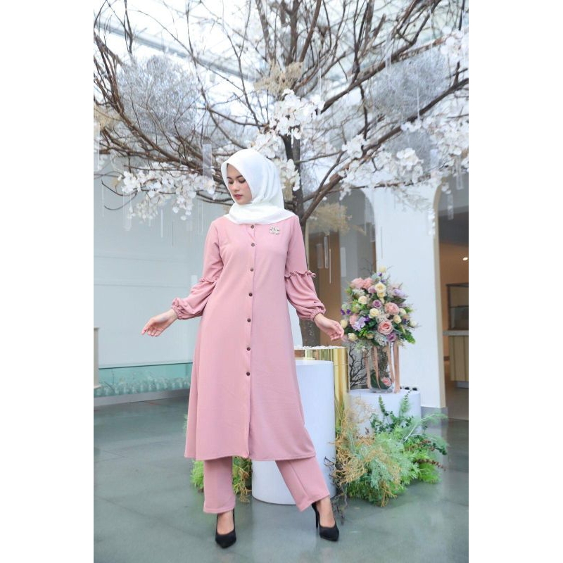 (SALE) Debora Set baju setelan wanita muslim setelan celana wanita setelan polos setelan modis setel