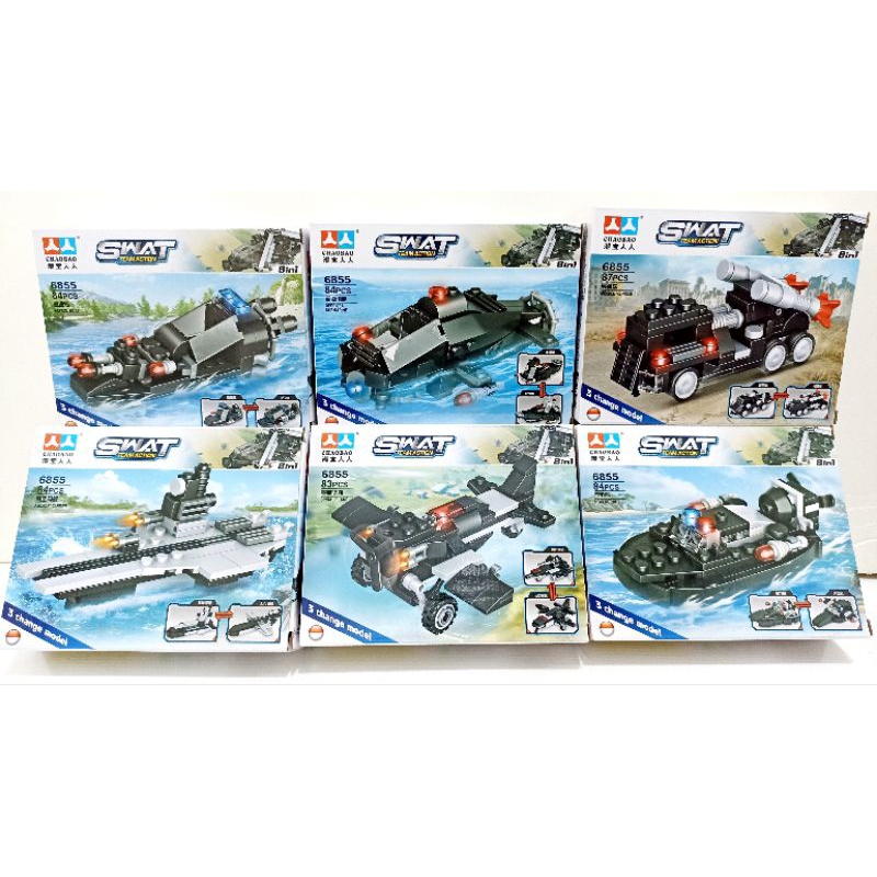 Bricks blok block legost police military SWAT  brick balok polisi militer