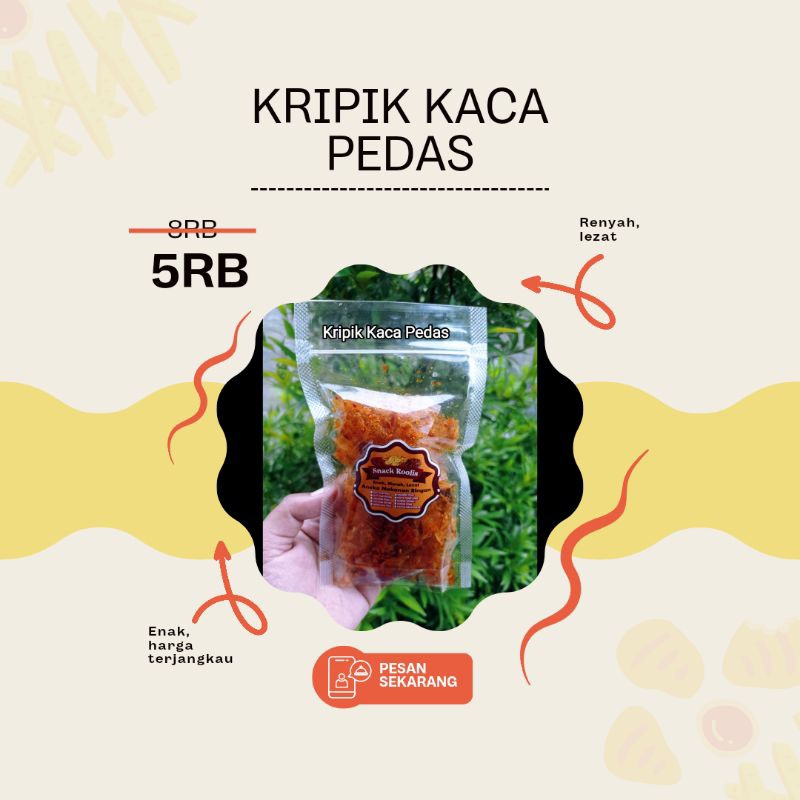 

KRIPIK KACA PEDAS DAUN JERUK SNACK ROOLIS 100 GRAM