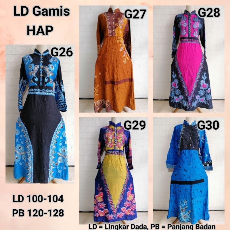 Gamis Katun HAP rijek sablon minor ld 100-104 ((harap membaca sblm membeli)