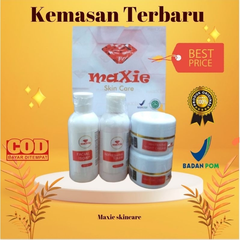 Cream maxie glow maxie skincare cream malam cream siang facial soap toner