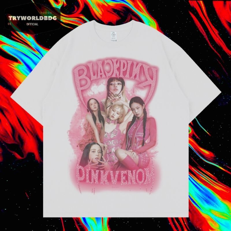 KAOS OVERSIZE / OVERSIZE T SHIRT / OVERSIZE / KAOS BLACKPINK PINK VENOM VINTAGE TEE