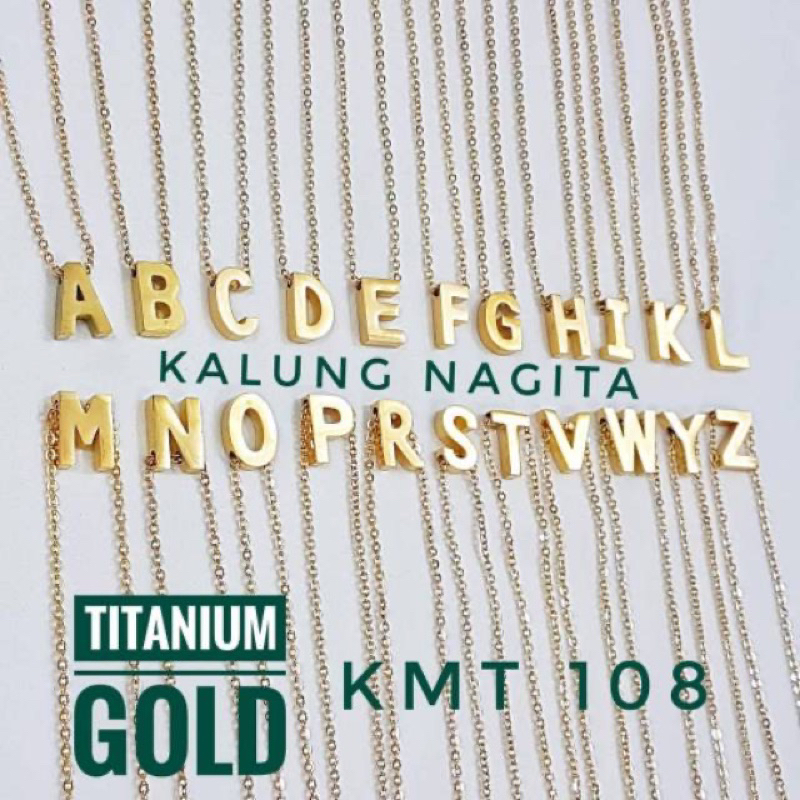 Kalung Titanium Inisial/Kalung Nagita Titanium Gold