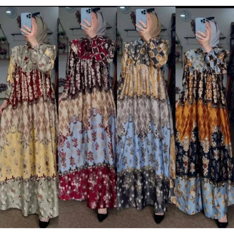 REINA DRESS GAMIS DIOR SILK TERBARU - GAMIS MAXMARA MOTIF BUSUI - GAMIS MUSLIMAH RAYA BISA COD