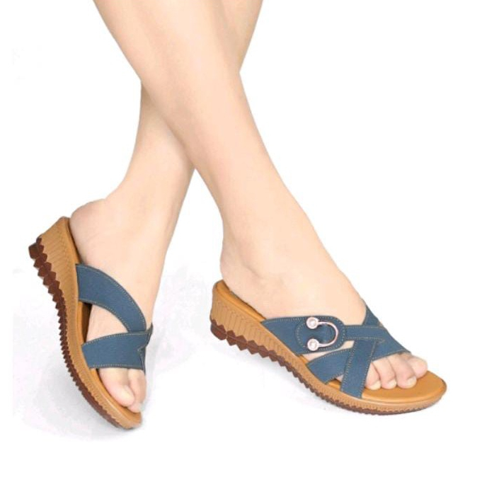 Invincible Sandal Sendal Wanita Wedges Wijes Wadges Casual Terbaru Kekinian 2023