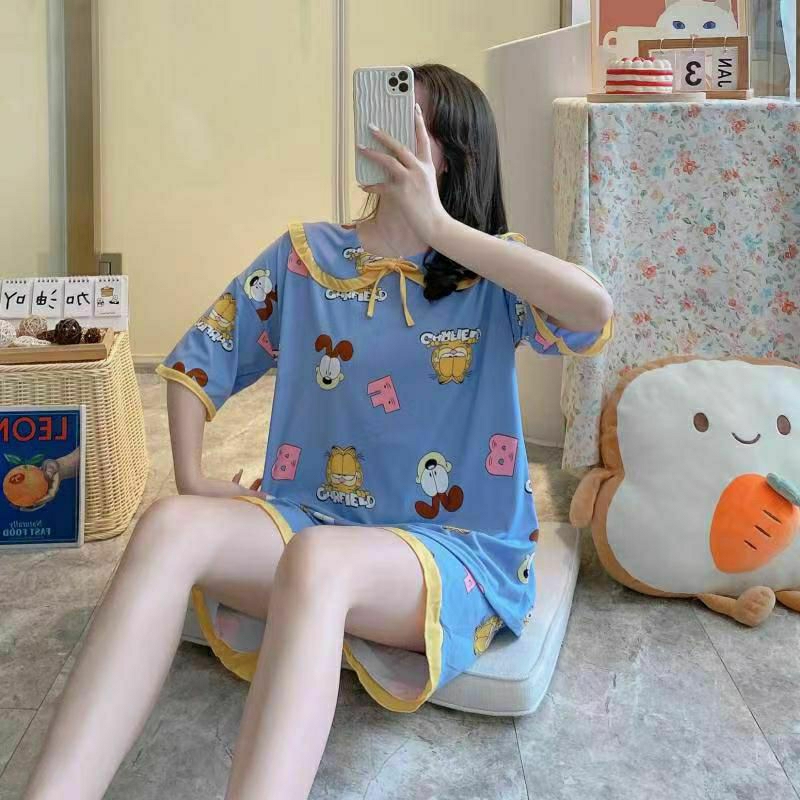 Baju tidur piyama setelan pita import/Set piyama korea