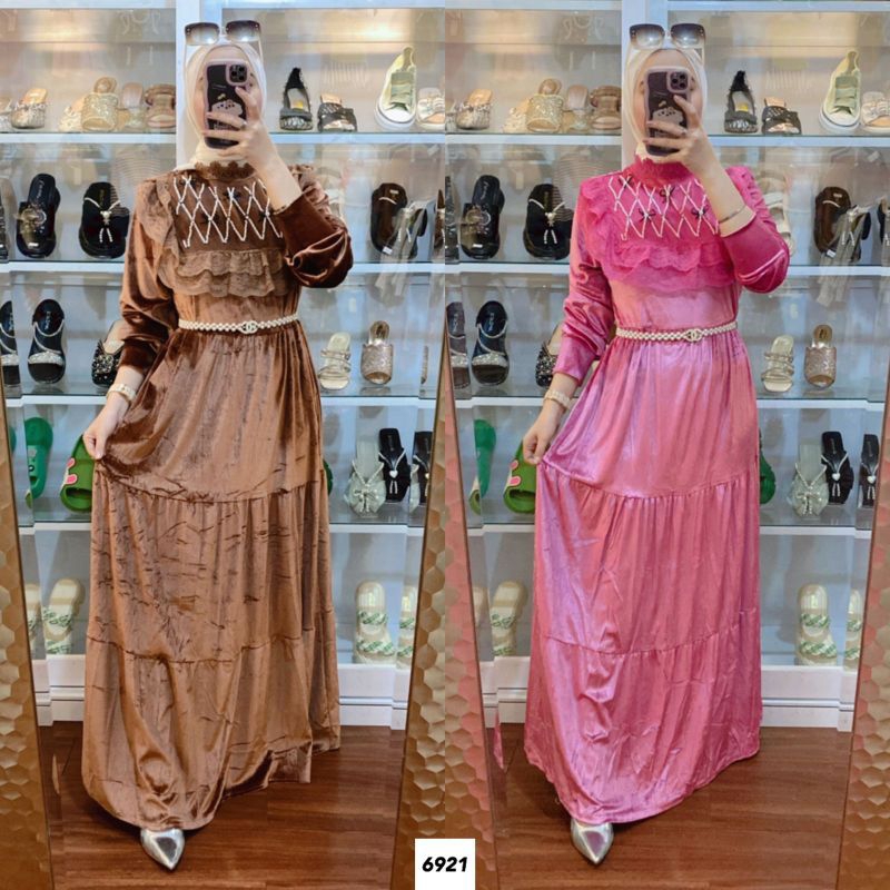 Gamis Bludru Import 6921 Premium