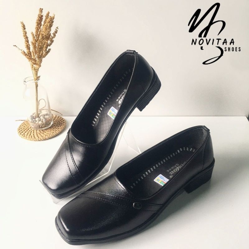 Sepatu Wanita Pantofel Hitam 22 /Sepatu cewek Pantofel Hitam Formal Tanpa Hak/Hak 3 cm