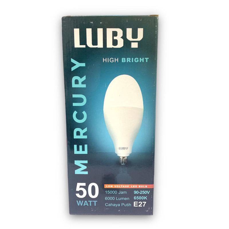 Lampu Bohlam Gudang 50 Watt LUBY Mercury Cahaya Putih/Kuning Bulb 50W E27 E40 LED