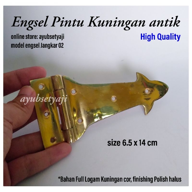 Engsel Pintu Kuningan Jangkar 02 klasik antik Kuat Tebal engsel pintu Gerbang panah Gebyok kuno vint