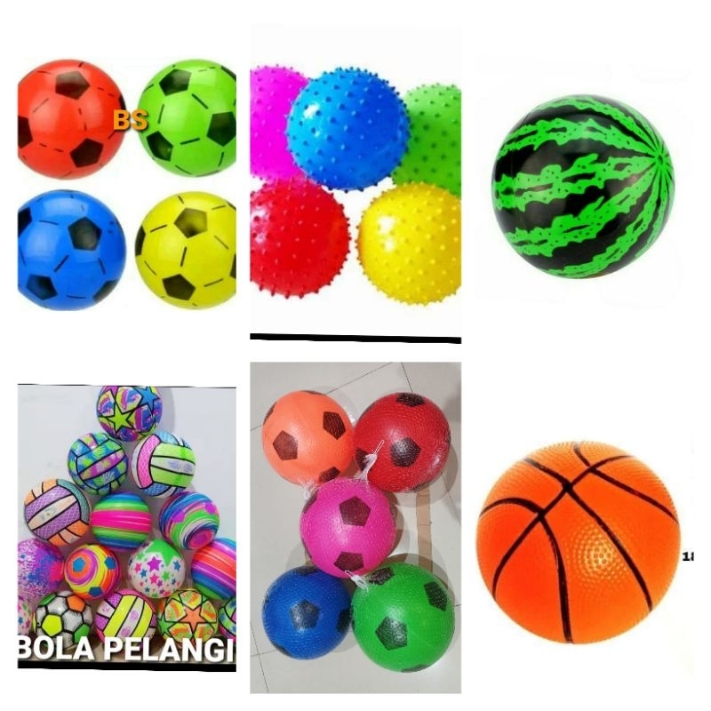 MAINAN ANAK BOLA KARET ISI ANGIN POMPA BOLA KAKI BOLA SEPAK BOLA BASKET BOLA ANAK-ANAK BOLA MAINAN A