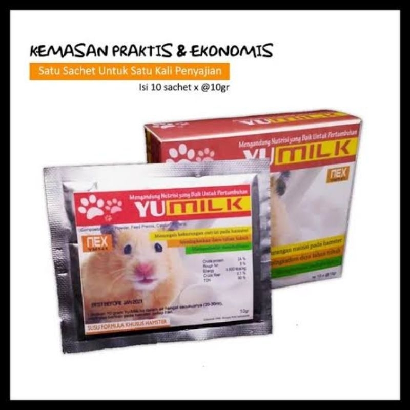 Susu Hamster Yu-Milk 10gr Bayi Hamster