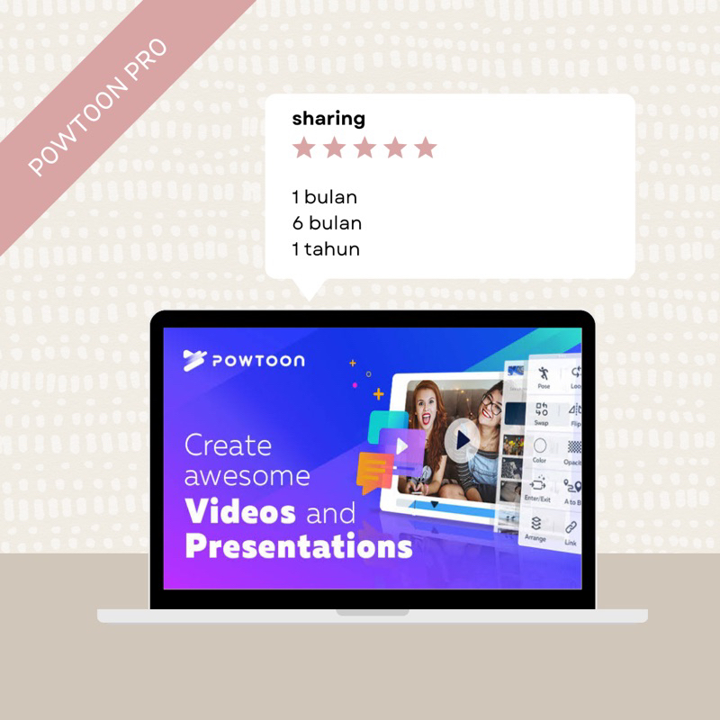 Akun Powtoon Pro+ Premium Sharing 6 Bulan - Tools Online pembuat Video Animasi