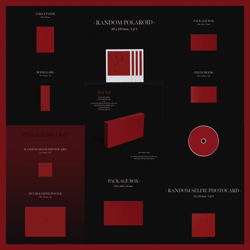[READY] JISOO First Single Album RED BLACK Vinyl KiT