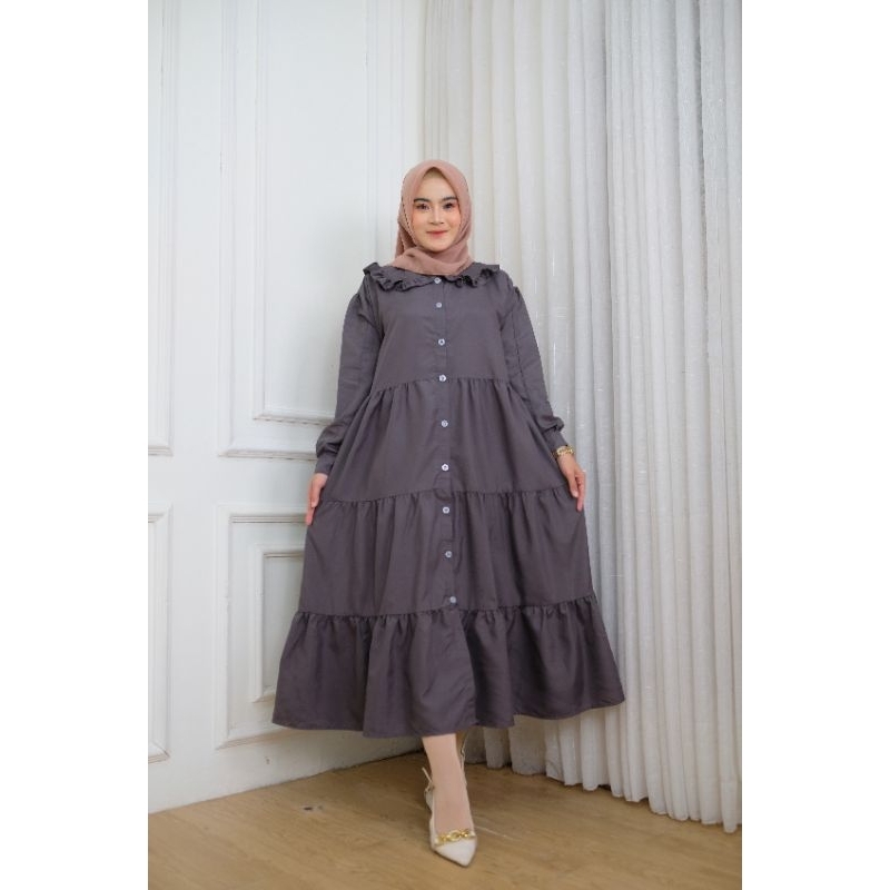 KIRANIA DRESS MIDI KATUN PREMIUM//.MIDI DRESS JUMBO