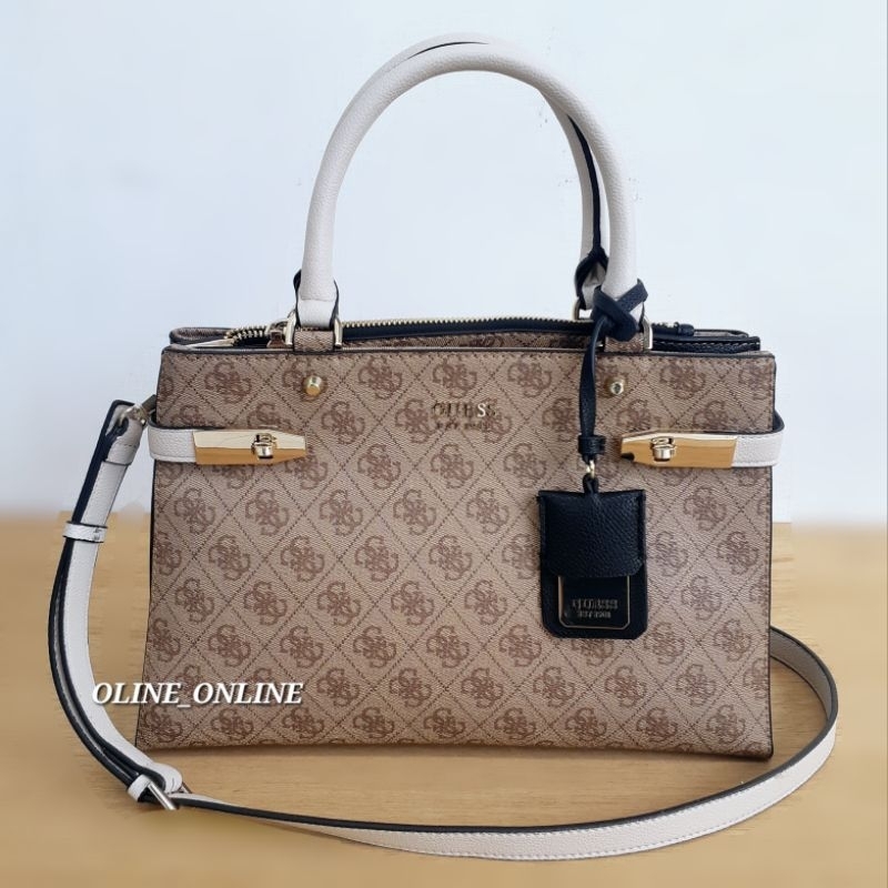 (WODB)tas zadie satchel big top handle 7 warna logo croco brown beige broken white brown black cream logo black batik jinjing office double zipper bag with long strap tali panjang size besar ciayumajakuningan cirebon indramayu majalengka g gb kuningan