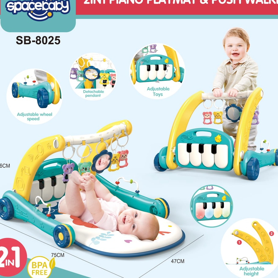 SUGAR BABY WALKER 2 IN 1 PLAYMAT SUGAR BABY PUSH WALKER + PLAYMAT BABY PIANO PLAYMAT MAT &amp; MATRAS MAINAN MUSIK PLAY GYM WALKER SB 8013/SB 8019 / SB 8017