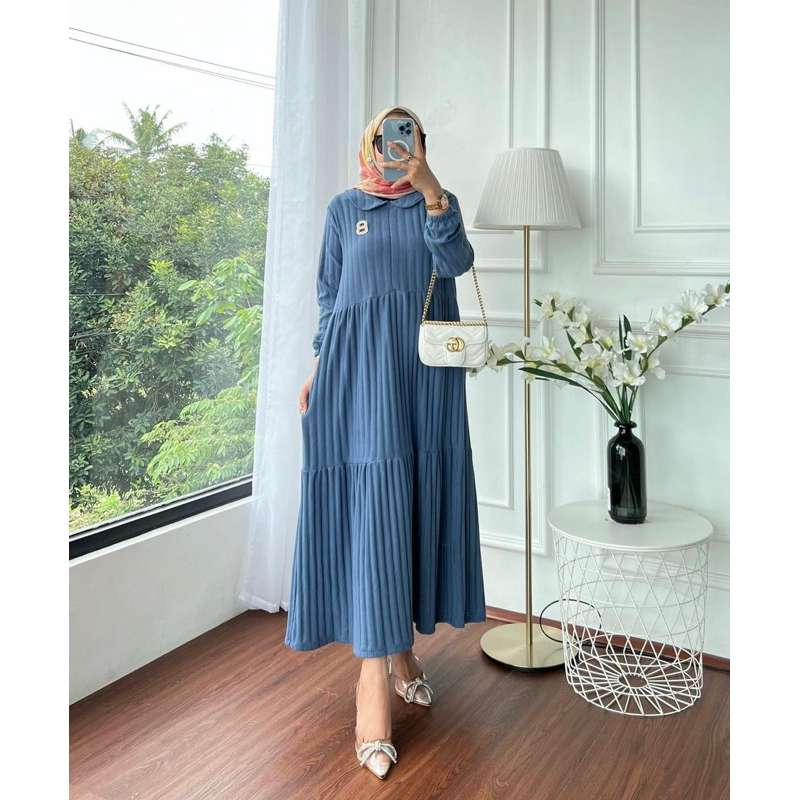 Midi dress knit ANAYA rib 3D