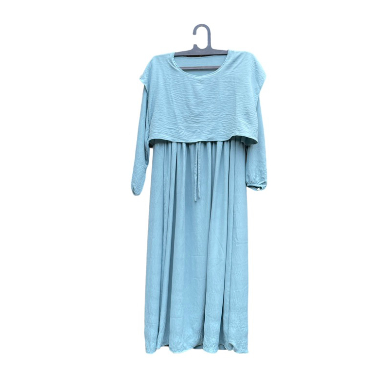 Nami Dress Gamis Crinkle Hijau Wardah