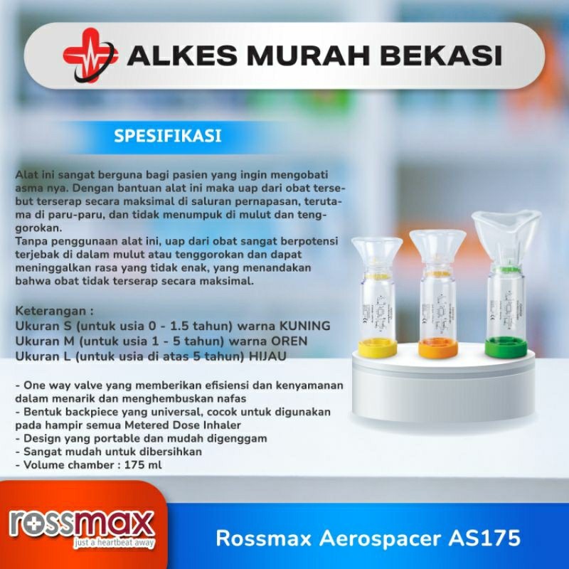 Rossmax Aerospacer AS175  / Anti-static Chamber / alat terapi asma / Rossmax