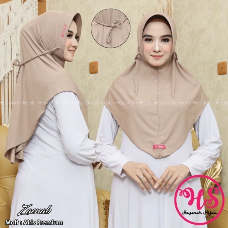 ZAENAB ORI Hasanah Hijab Instan Kerudung Bergo Jersey Airis Premium