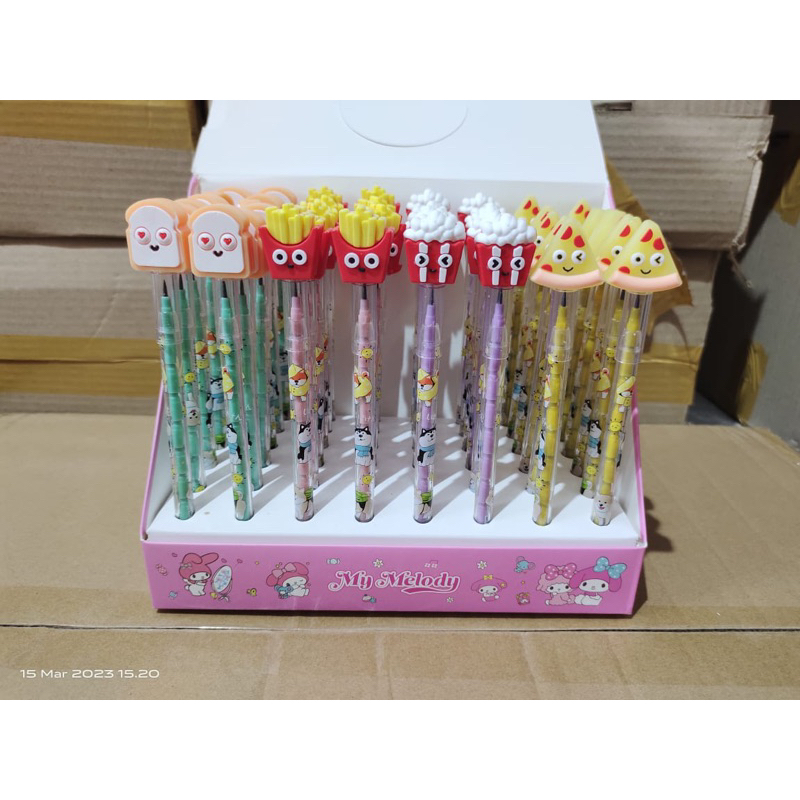 

pensil susun kepala karet fast food burger soft satuan