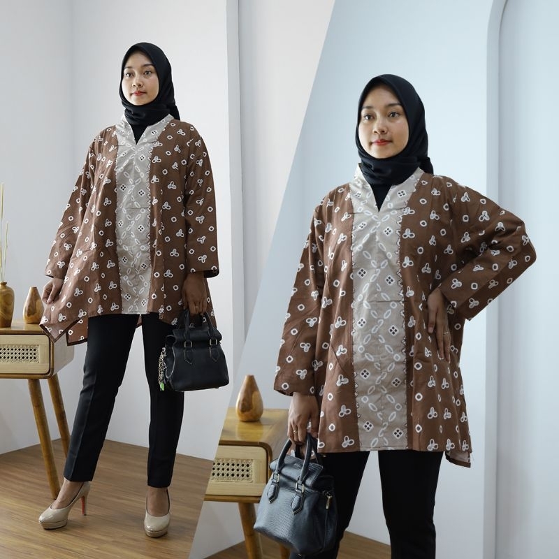 Blus Jumputan Model Kartini Jumbo - Naira Batik