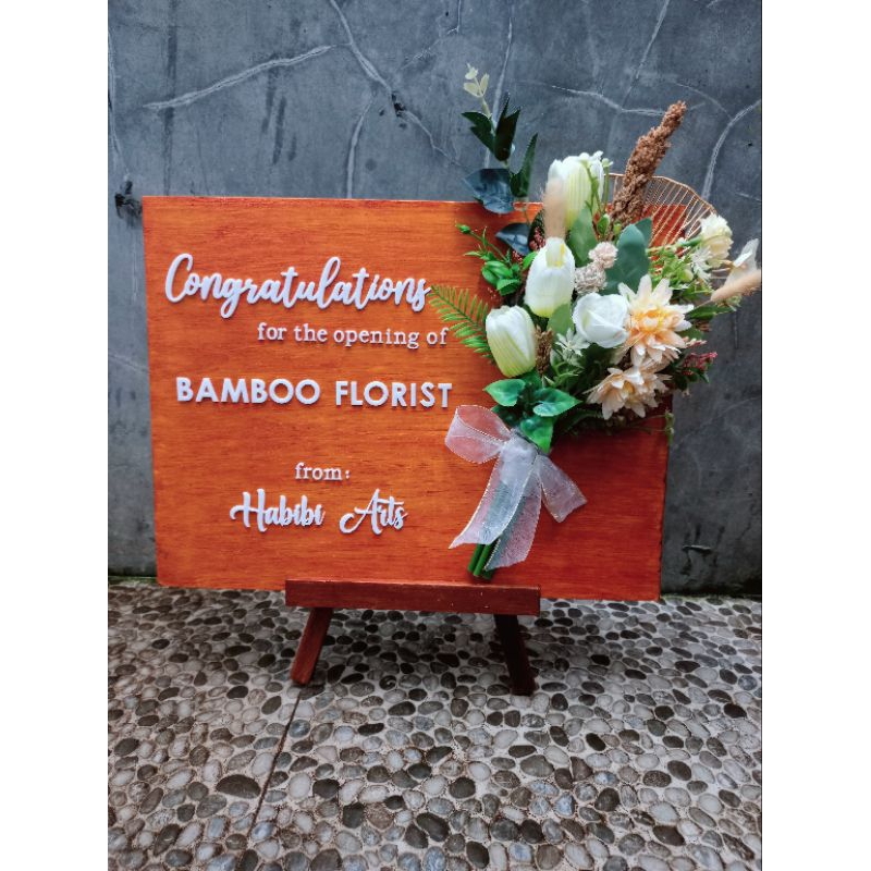 Papan Bunga / Karangan Bunga Mini / Papan Bunga Rustic 30x40cm