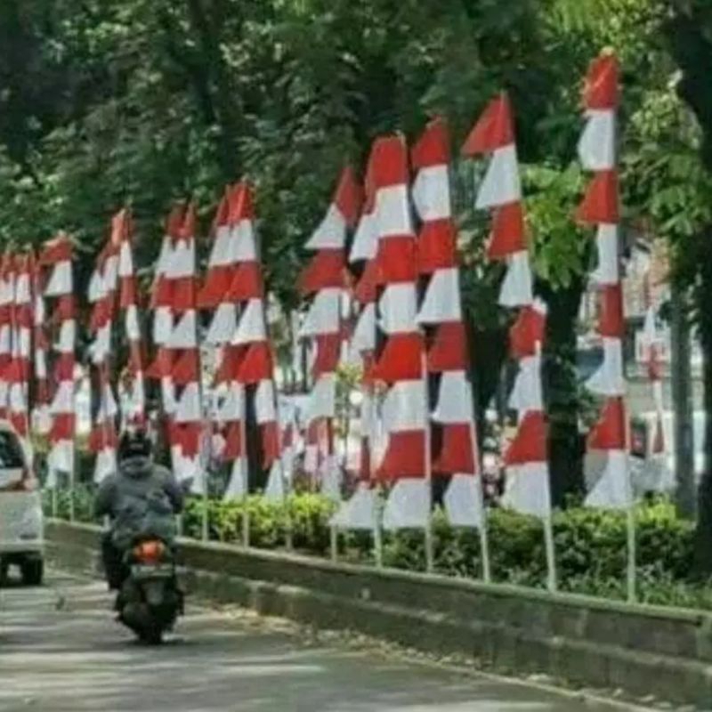 bendera umbul umbul 8 mata polos dan merah putih