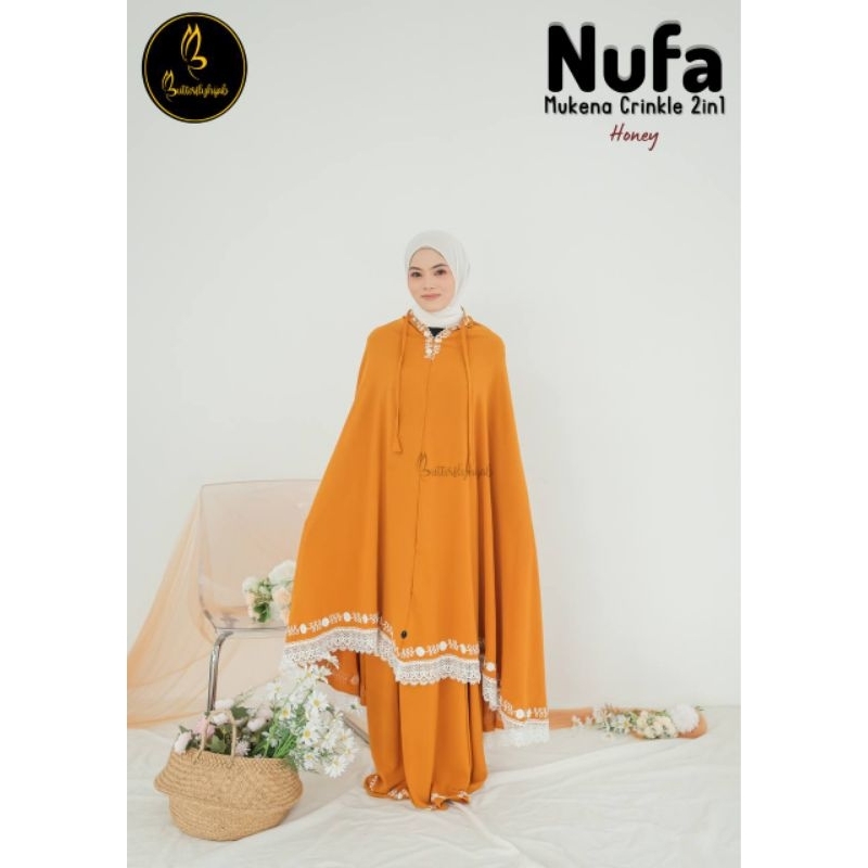 MUKENA NUFA CRINCLE 2 IN 1 BY BUTTERFLY HIJAB