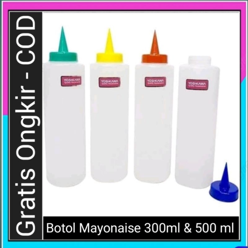 Botol Mayonaise Plastik Serbaguna Ukuran 500 ml &amp; 300 ml