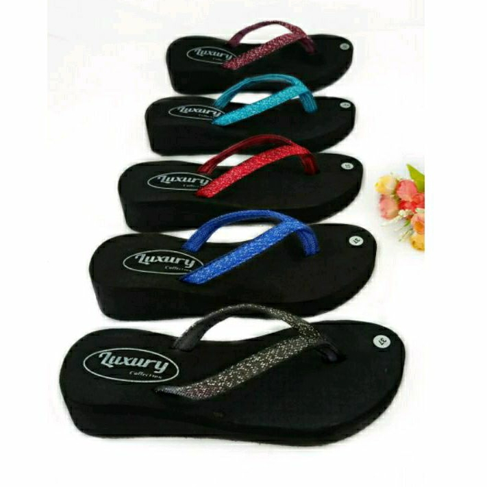 Sendal Jepit Wanita - Sendal Wedges Wanita - Sandal Wanita Wedges - Sandal Spon Wanita (BLINK)